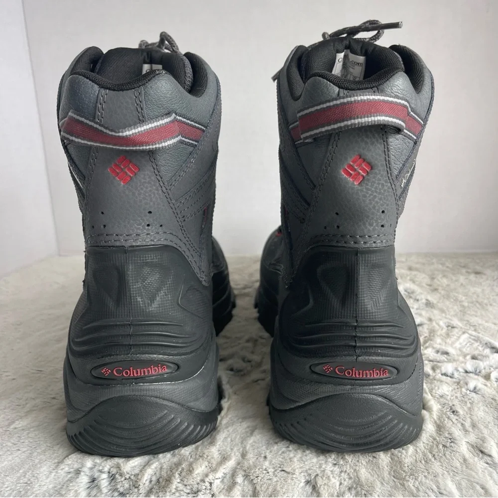 Columbia Men's Waterproof Hiking Boots - Gray and Red Size 10